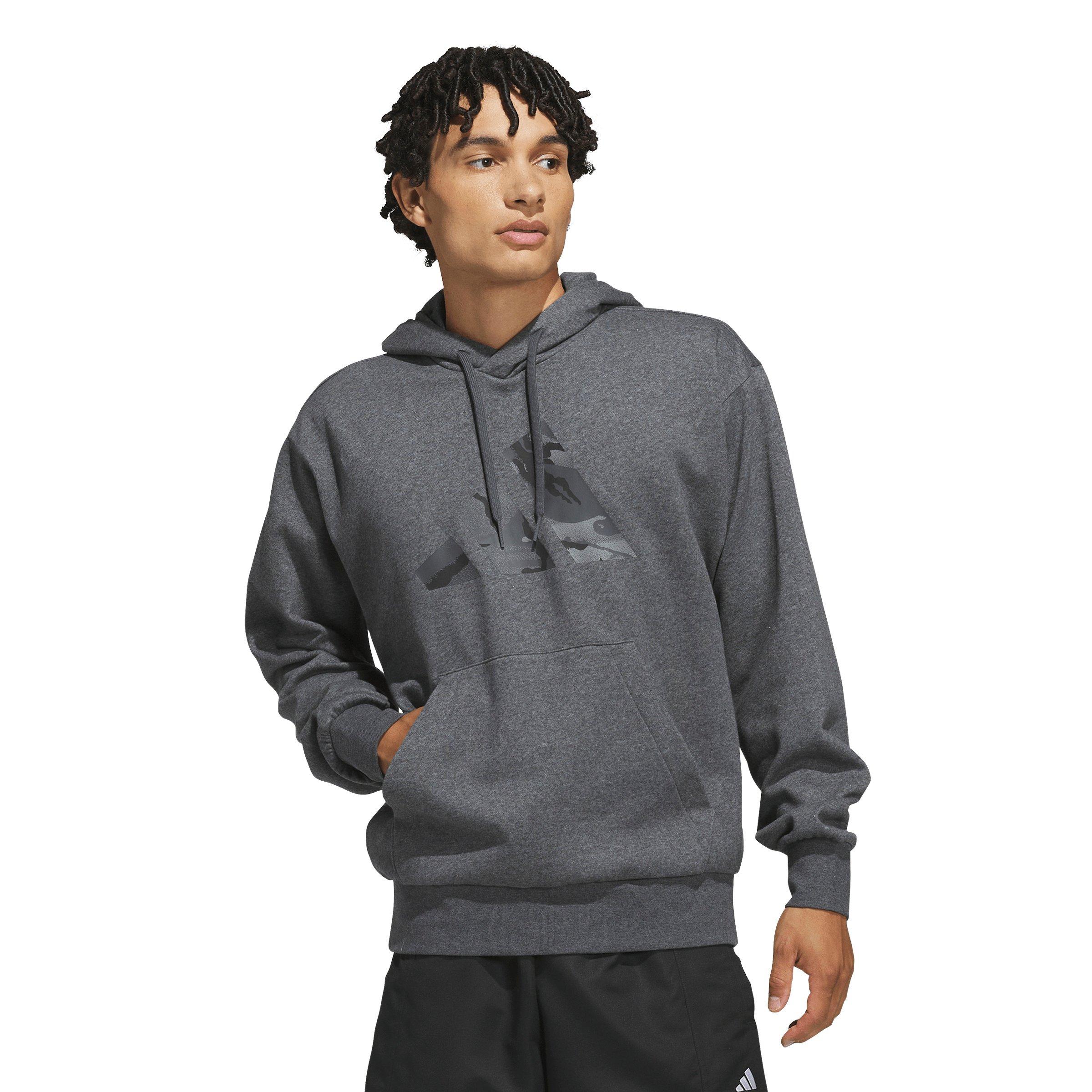 adidas Men's Camo Big Logo Graphic Hoodie - Dk Grey - DK GREY